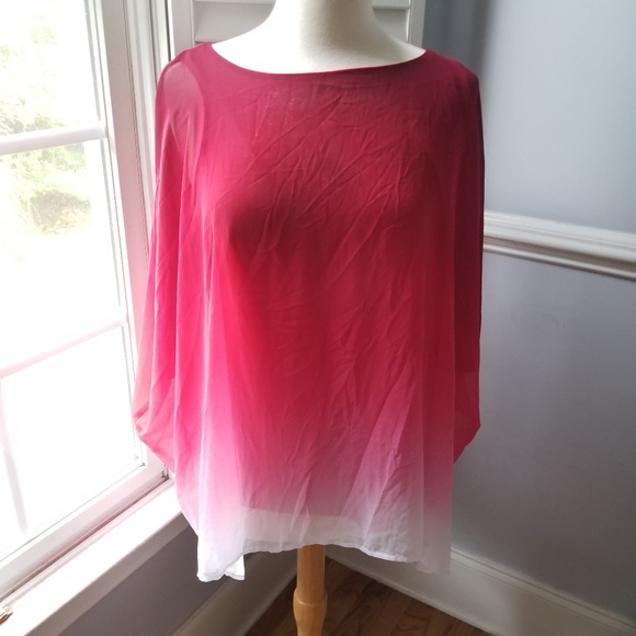 Lane Bryant Tops - Lane Bryant ombre raspberry pink top 14/16